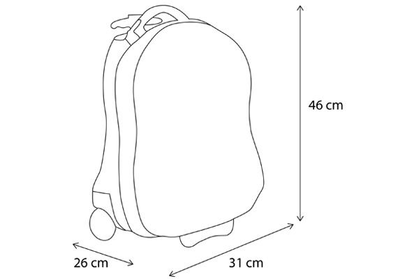 Afmetingen van de kinderkoffer.