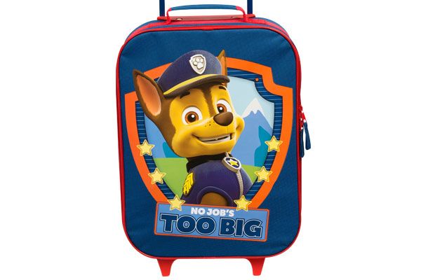 Paw Patrol kinderkoffer met afbeelding van Chase.