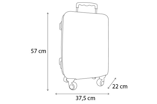 Lijntekening koffer Minnie Mouse.