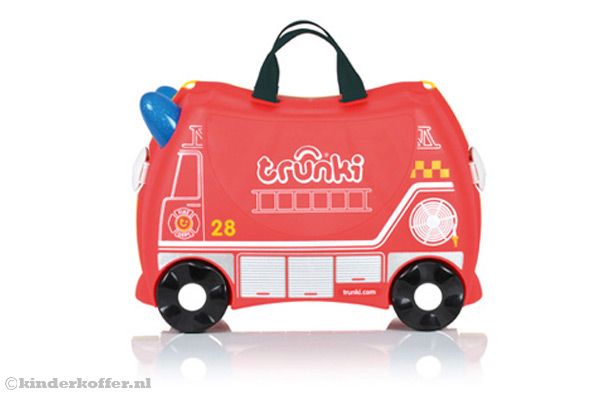 Koffer in de vorm van een brandweer.